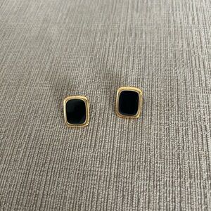 Chico's Black and Gold Stud Earrings